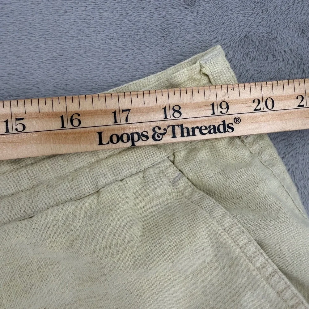 Tasso Elba Mens 100% Linen Cargo Shorts Beige Sand Size 42 Utility Summer Casual